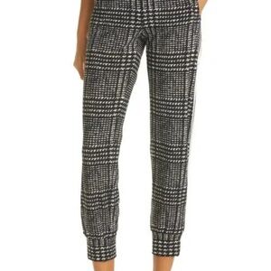 Norma Kamali Black and White Jogger Track Pants